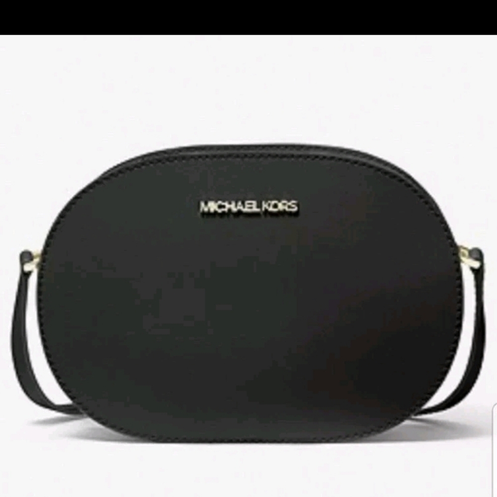 New Michael Kors Black  Oval  Jet set Crossbody Bag - Picture 3 of 6